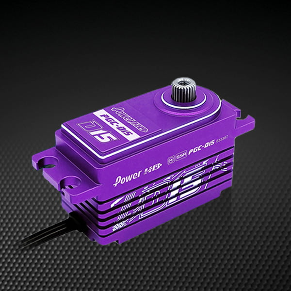 Power D15 Low Profile DRIFT Programmable (0.085s/18.0kg/8.4V) Coreless Servo (Purple) - D15-Purple