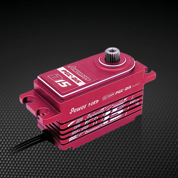 Power D15 Low Profile DRIFT Programmable (0.085s/18.0kg/8.4V) Coreless Servo (Red) - D15-Red