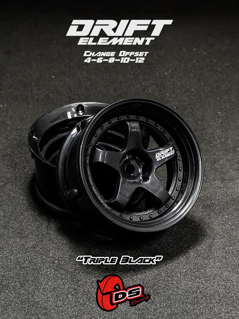 DS Racing Drift Element 5 Spoke (Triple Black) (2) DE-005