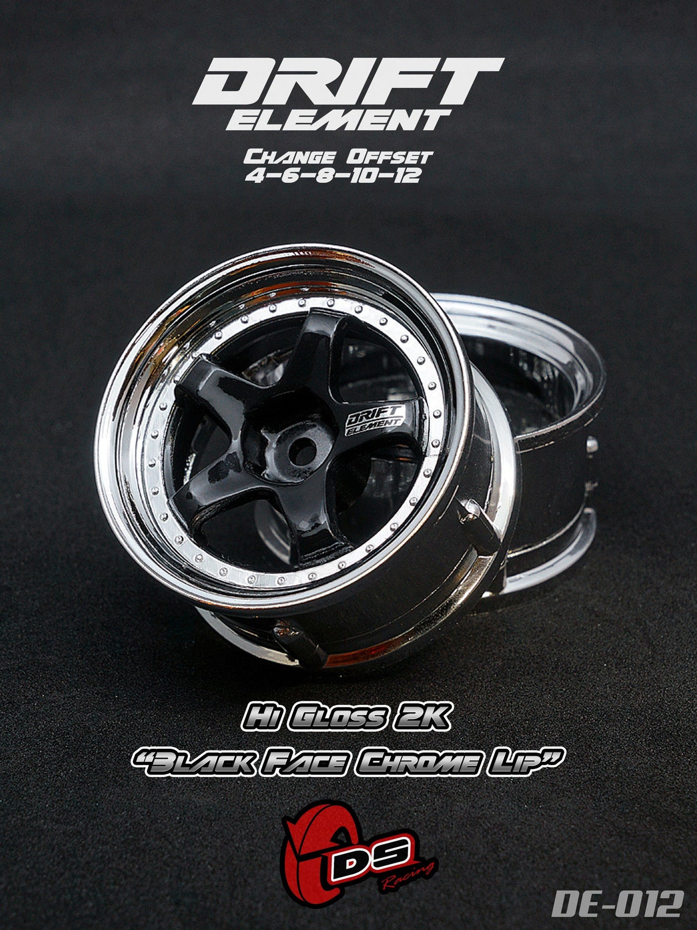 DS Drift Element Rim 2pcs BLACK | CHROME DE-012