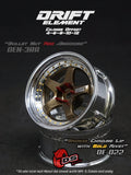 DS Racing Drift Element Adjustable Offset Rim 2 pcs Bronze Chrome Lip with Gold Rivets - DE-022