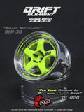 DS Racing Drift Element 5 Spoke (Green Face/Chrome Lip/Black Rivet) (2) DE-026