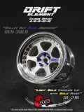DS Racing Drift Element II 6 Spoke Rim 2 pcs Light Gold Chrome Lip with Gold Rivets - DE-216
