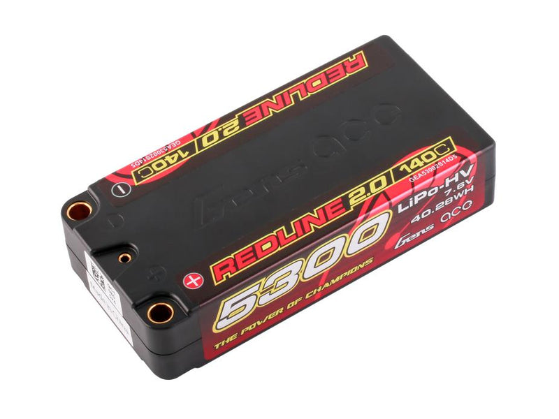 Gens Ace Redline Li-Po HV Car Hard Case 2S2P 7.6V 5300mAh 140C RL2 Short 5mm - O-GC2H5300S-140G5