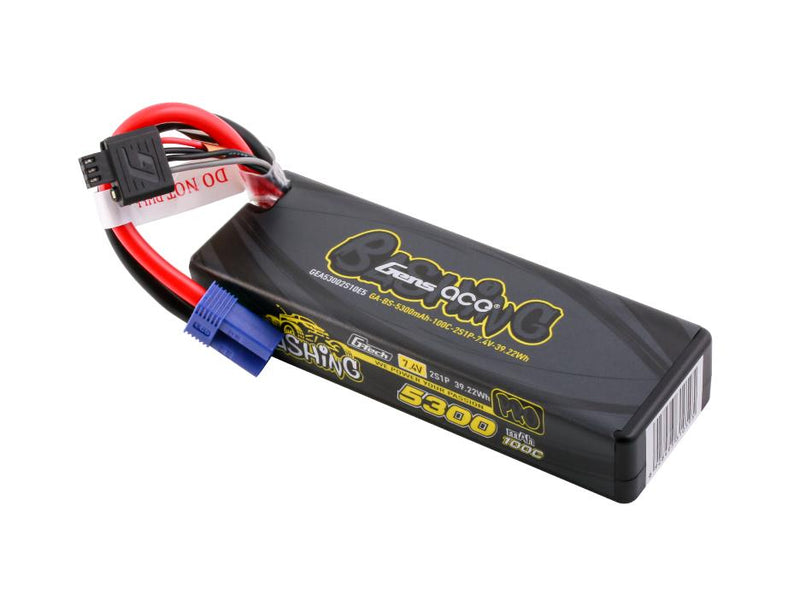 Gens Ace Li-Po Car G-Tech 2S 7.4V 5300mAh 100C Bashing w/EC5 (Promoto) - O-GT2S5300-100E5