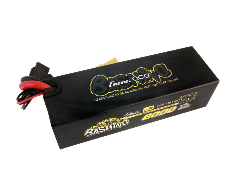 Gens Ace Li-Po Car G-Tech 4S2P 14.8V 8000mAh 100C Bashing with EC5 - O-GTC4S8000-100E5