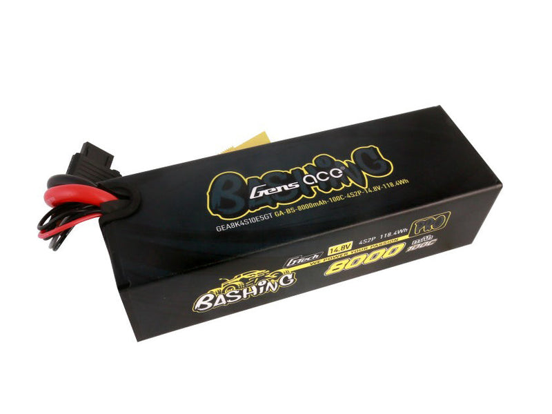 Gens Ace Li-Po Car G-Tech 4S2P 14.8V 8000mAh 100C Bashing with EC5 - O-GTC4S8000-100E5