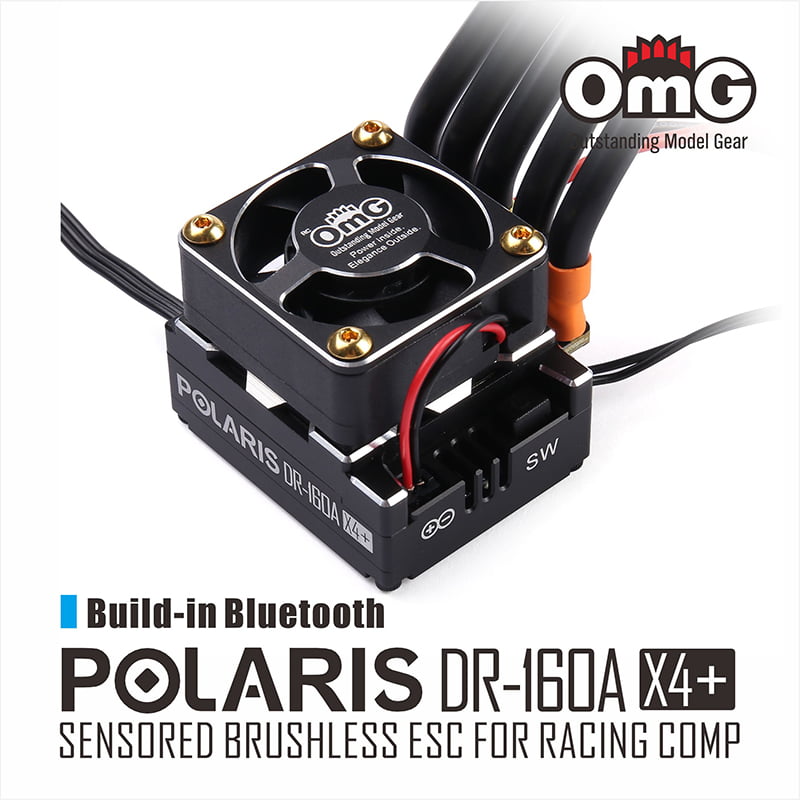OMG POLARIS 160A D-Run Sensored Brushless ESC with Build-in Bluetooth - OMG-POLARIS DR-160AX4+/BK