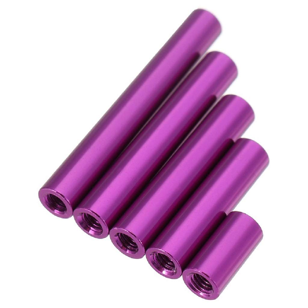 RCKO M3 x 10mm Purple Anodised Aluminium Alloy Spacer / Standoff (4 Pcs)