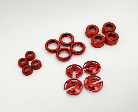 Rhino Racing RED Shock Colour Change Kit with Spring Holders - RR-230R