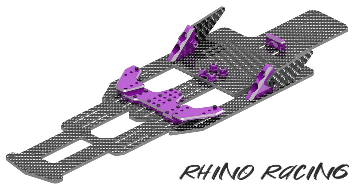 Rhino Racing Shark Lower Carbon Plate (Purple) For YD2 - RR-800P