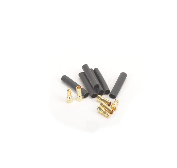3.5MM GOLD BANANA BULLETS M/F 3PRS + SHRINK TUBE - CR764