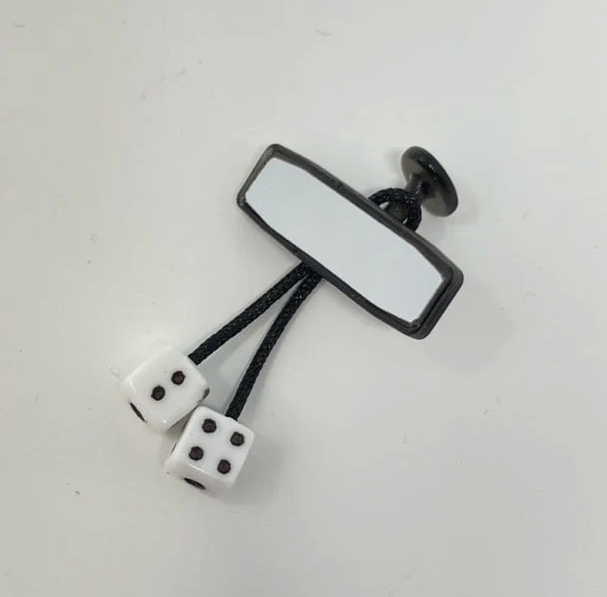 SL1D3 Customs Rear View Dice Mirror White - SL1D3-017