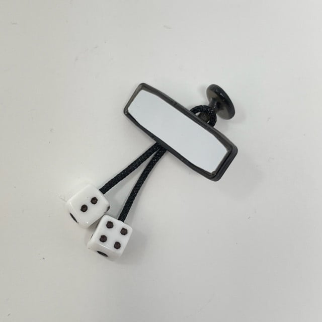 SL1D3 Customs Rear View Dice Mirror White - SL1D3-017