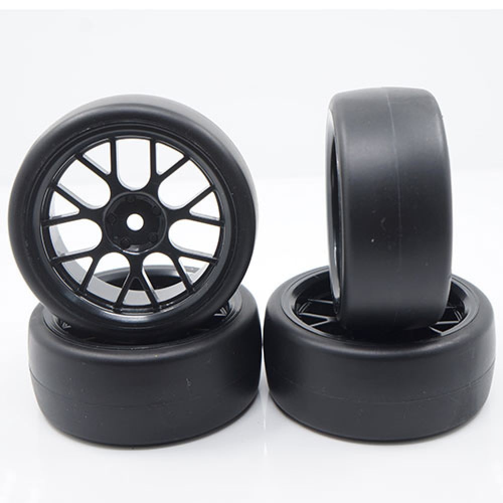 Yeah Racing Spec D CS Wheel Offset +3 Black w/Tire 4pcs - WL-0100