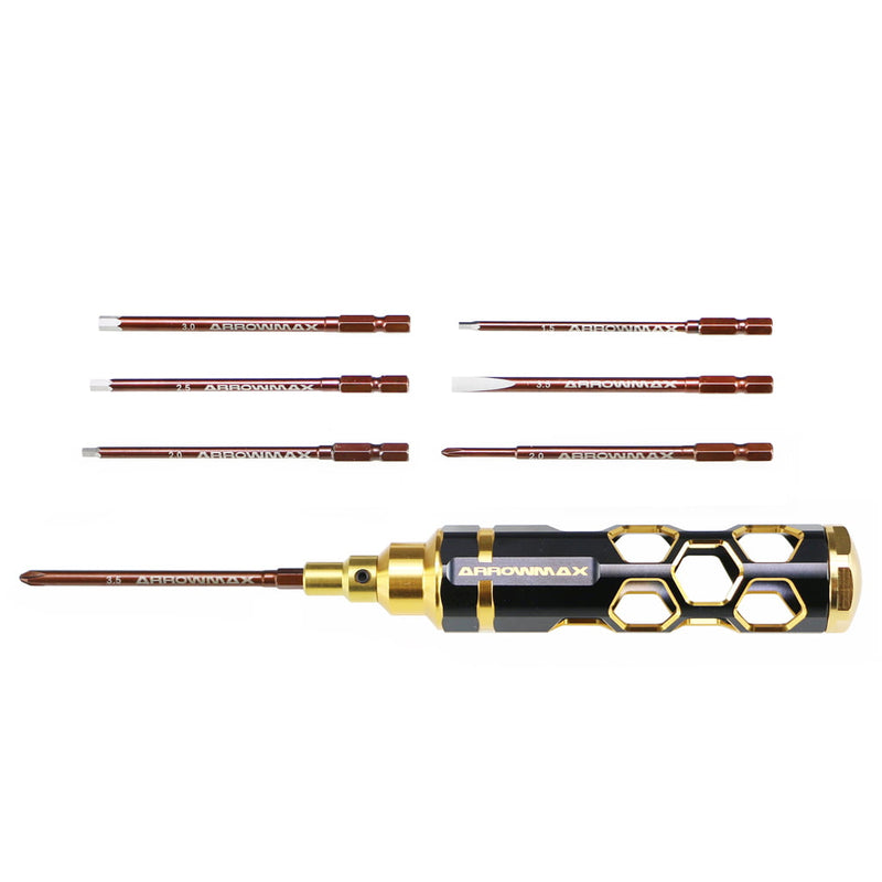 Arrowmax Combo Quick Drive Tip Caddy 7pcs Blk Golden - AM460002BG