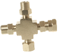 3 way 1/4 outlet fits 1/8 or 1/4 - E-MULTI-3-1/4