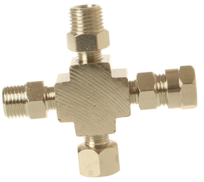 3 way 1/4 outlet fits 1/8 or 1/4 - E-MULTI-3-1/4