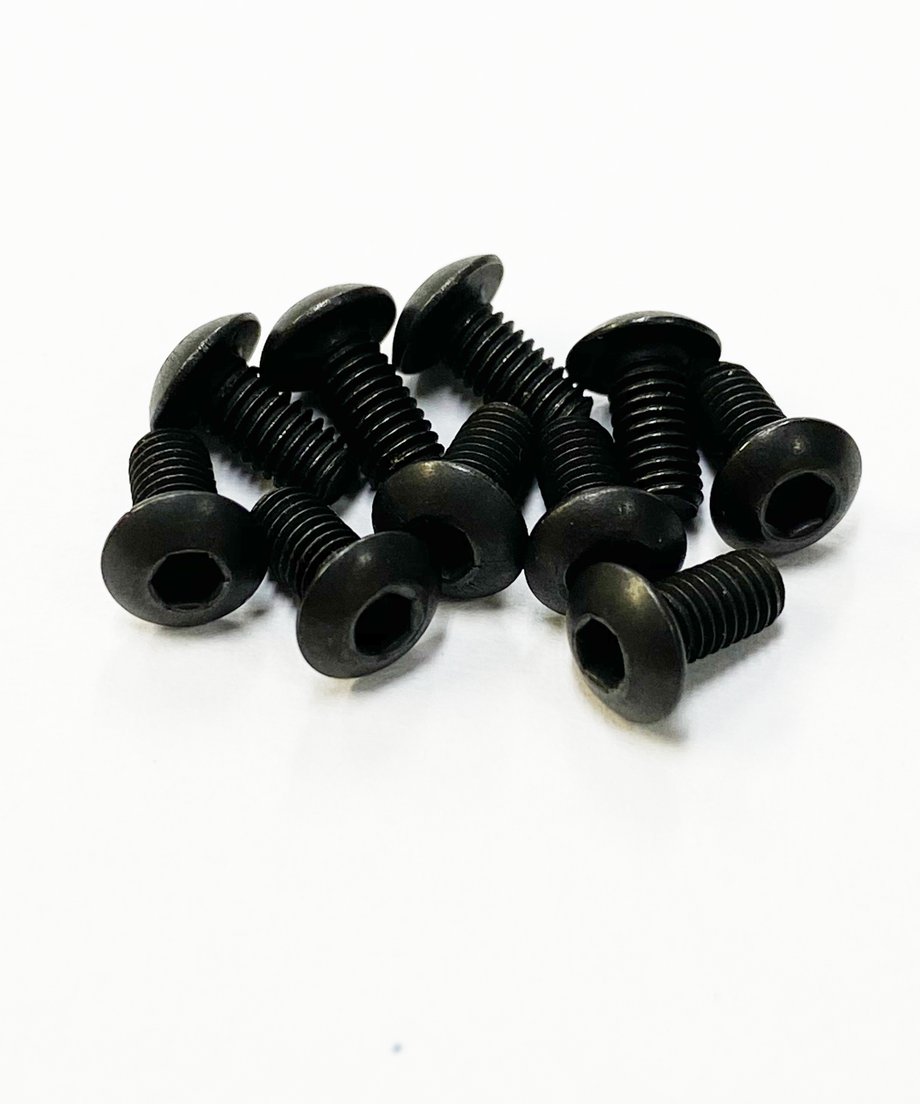 TOPLINE STEEL SCREW BLACK  M3 HEX BUTTON 6mm - TSB-06BK
