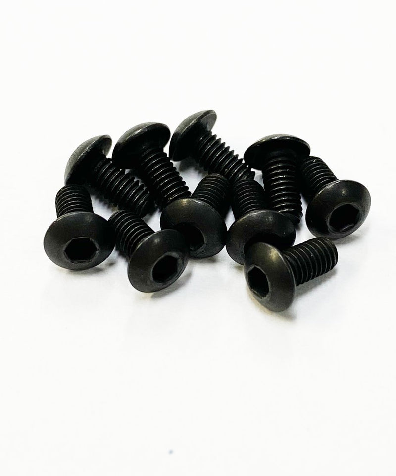 TOPLINE STEEL SCREW BLACK  M3 HEX BUTTON 6mm - TSB-06BK