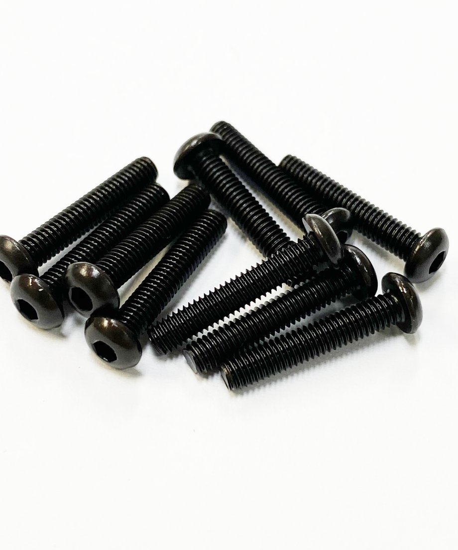 TOPLINE STEEL SCREW BLACK  M3 HEX BUTTON 16mm - TSB-16BK