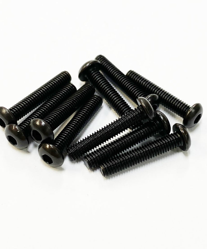 TOPLINE STEEL SCREW BLACK  M3 HEX BUTTON 16mm - TSB-16BK