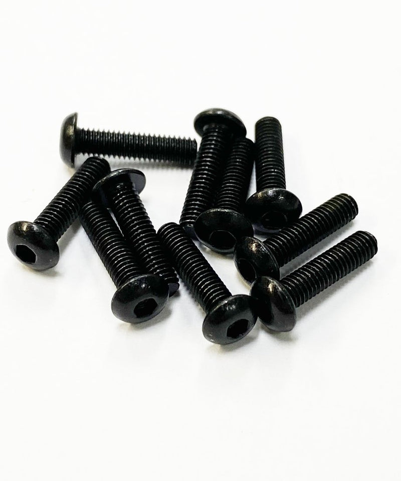 TOPLINE STEEL SCREW BLACK  M3 HEX BUTTON 12mm - TSB-12BK