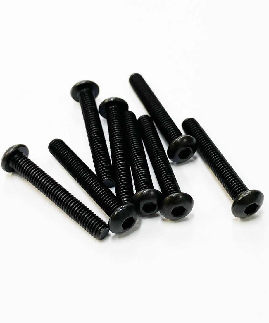 TOPLINE STEEL SCREW BLACK  M3 HEX BUTTON 20mm - TSB-20BK