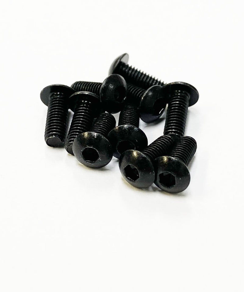 TOPLINE STEEL SCREW BLACK  M3 HEX BUTTON 8mm -TSB-08BK