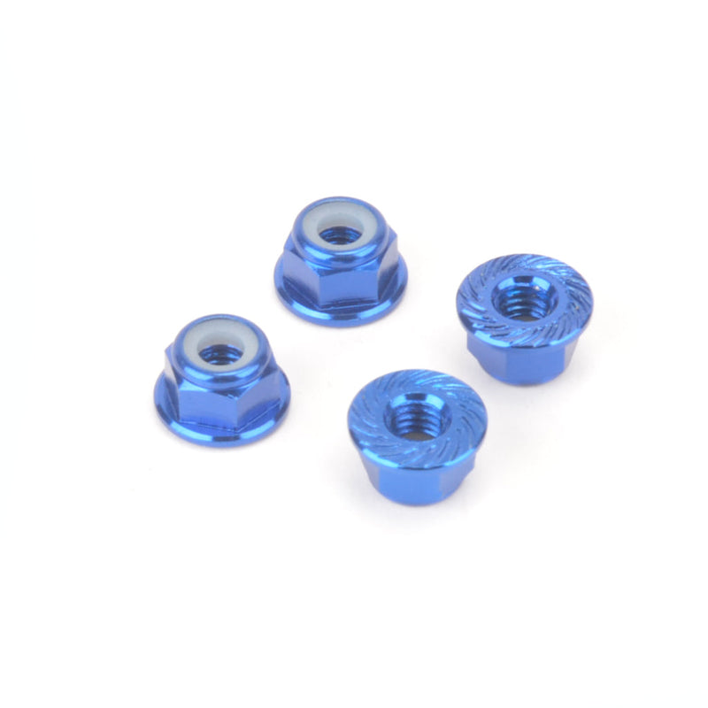 M4 Alloy Serrated Nyloc Nuts - Blue - 4pcs - MK5485BL