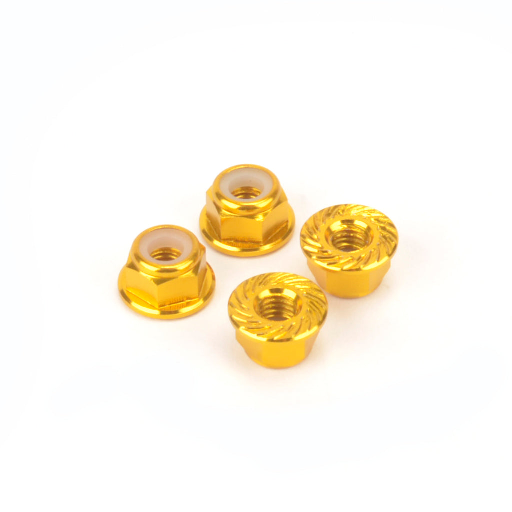 M4 Alloy Serrated Nyloc Nuts - Gold - 4pcs - MK5485GD