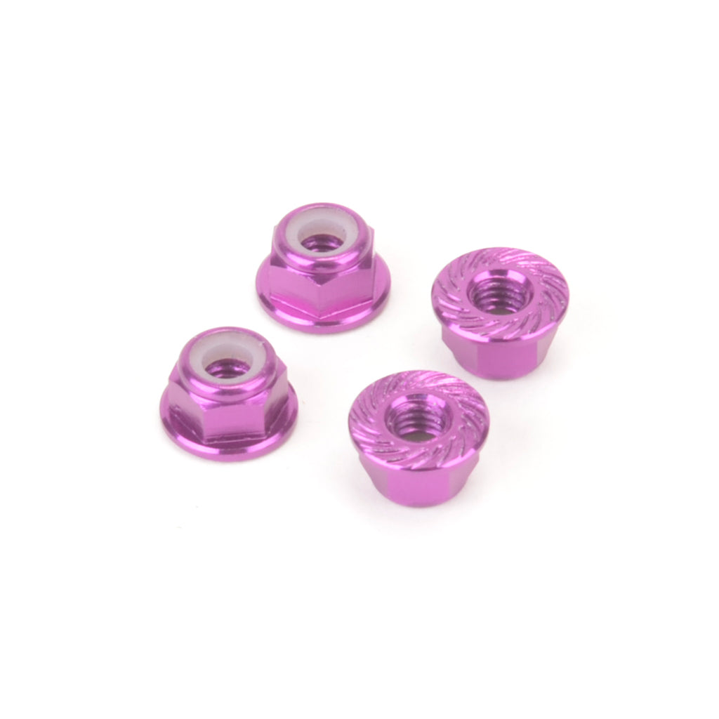 M4 Alloy Serrated Nyloc Nuts - Purple - 4pcs - MK5485P