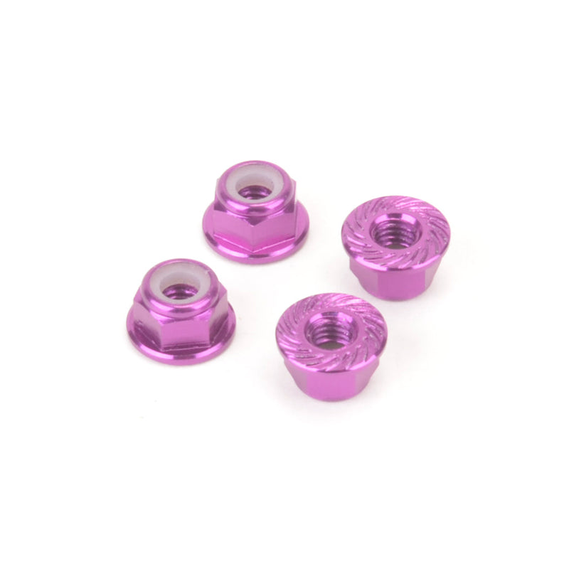 M4 Alloy Serrated Nyloc Nuts - Purple - 4pcs - MK5485P