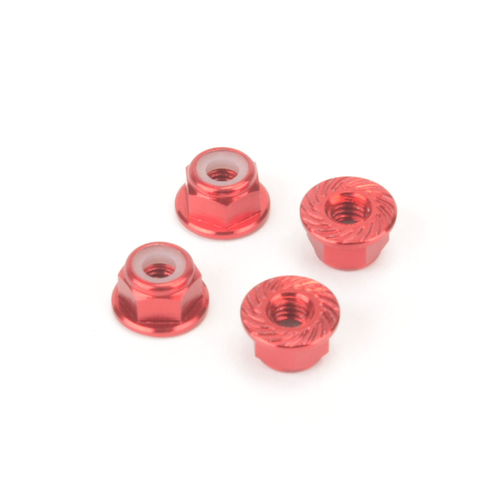 M4 Alloy Serrated Nyloc Nuts - Red - 4pcs - MK5485R