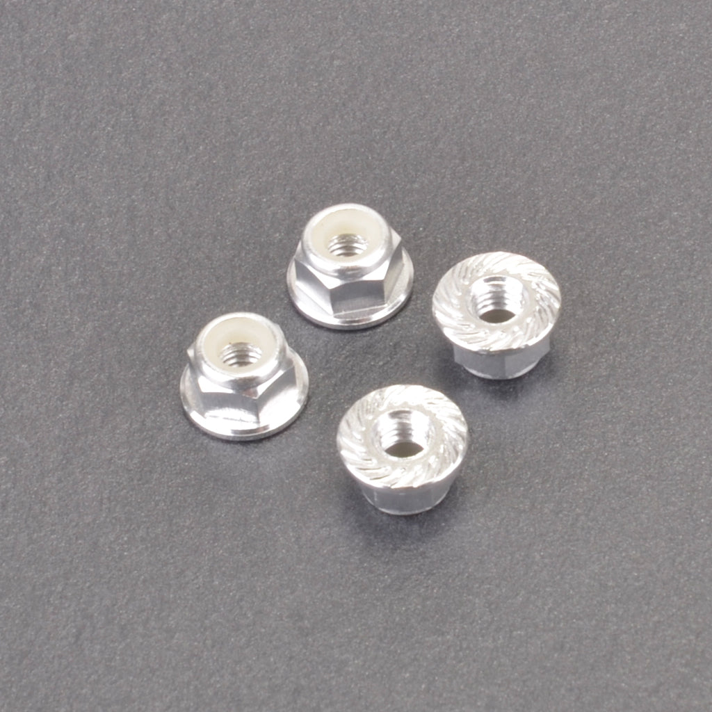 M4 Alloy Serrated Nyloc Nuts - Silver - 4pcs - MK5485S
