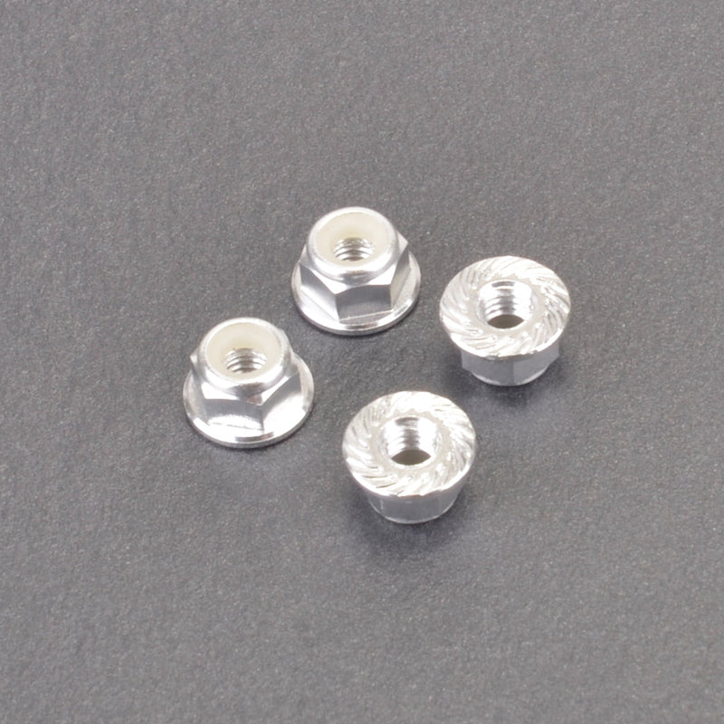 M4 Alloy Serrated Nyloc Nuts - Silver - 4pcs - MK5485S