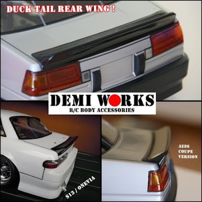 Demi Works Ducktail Rear Wings S13/AE86 coupe - DWRW1386