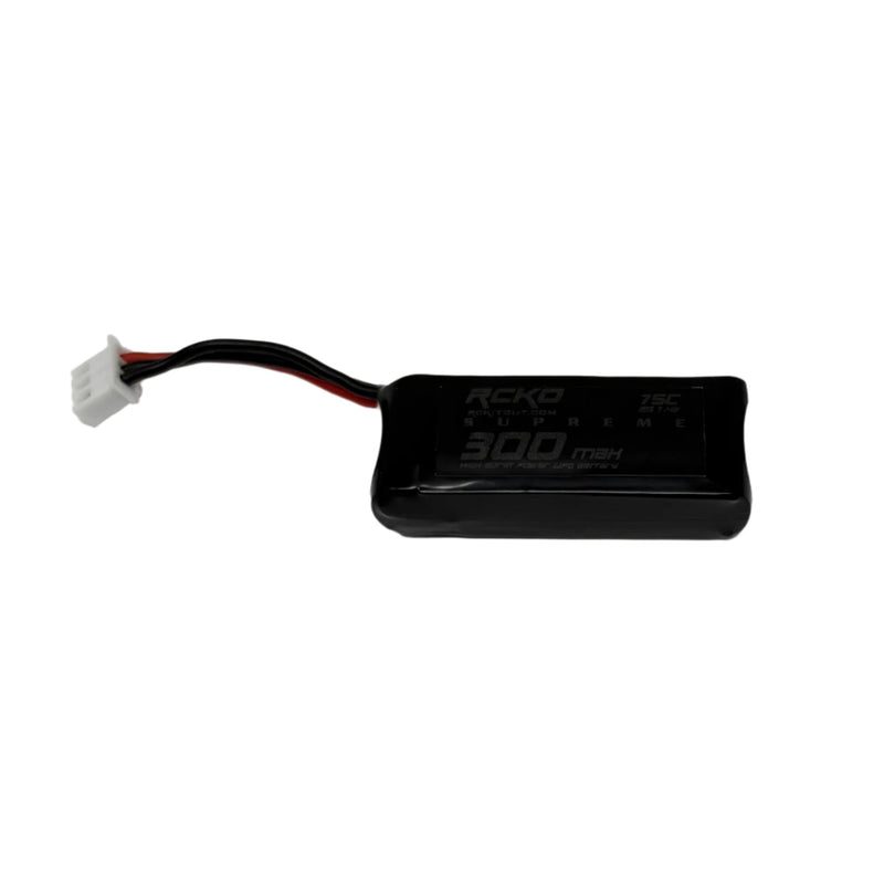 RCKO Supreme 300mAh 7.4V 75C 2S1P Soft Pack Lipo Battery - RCKO-300/75-2S1P