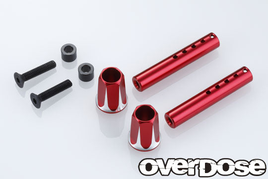OVERDOSE Adjustable Aluminum Front Body Post (Red) - OD2661b