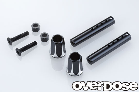 OVERDOSE Adjustable Aluminum Front Body Post (Black) - OD2662b