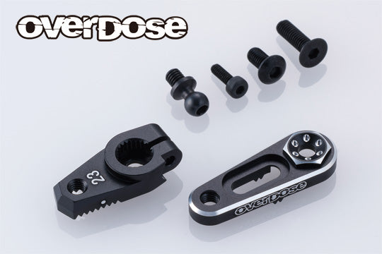 OVERDOSE JT Aluminum Direct Servo Horn Type-2 (Black/Sanwa,KO) - OD3886