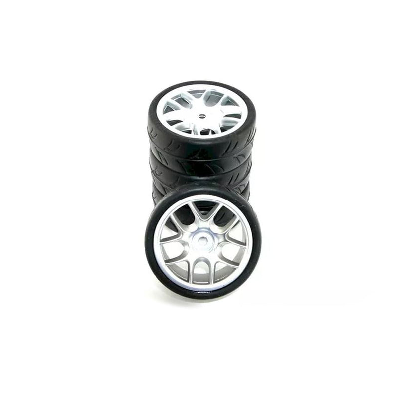Ride 1/10 Belted Tyres Preglued Silver Wheel - RI-26073