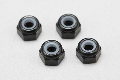 Yokomo M3×3mm Nylon Lock Nut (Aluminum·Black·4pcs) ZC-N3ABK